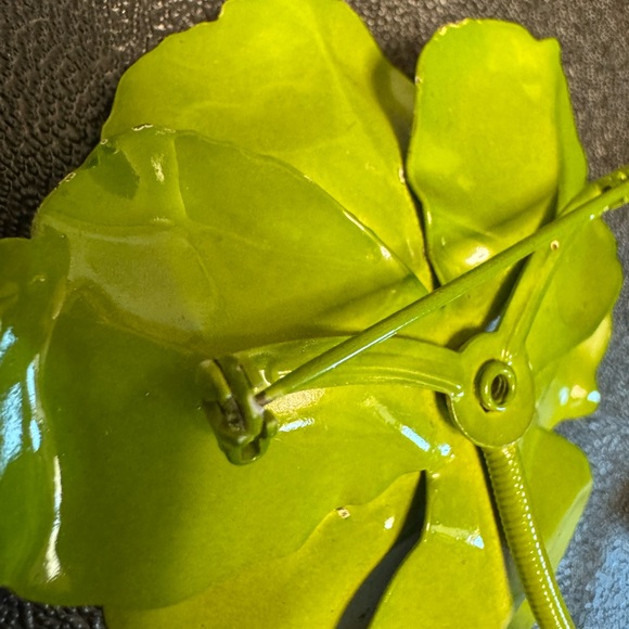 Vintage Floral Enamel Brooch Set - Blue and Green - Picture 5 of 7